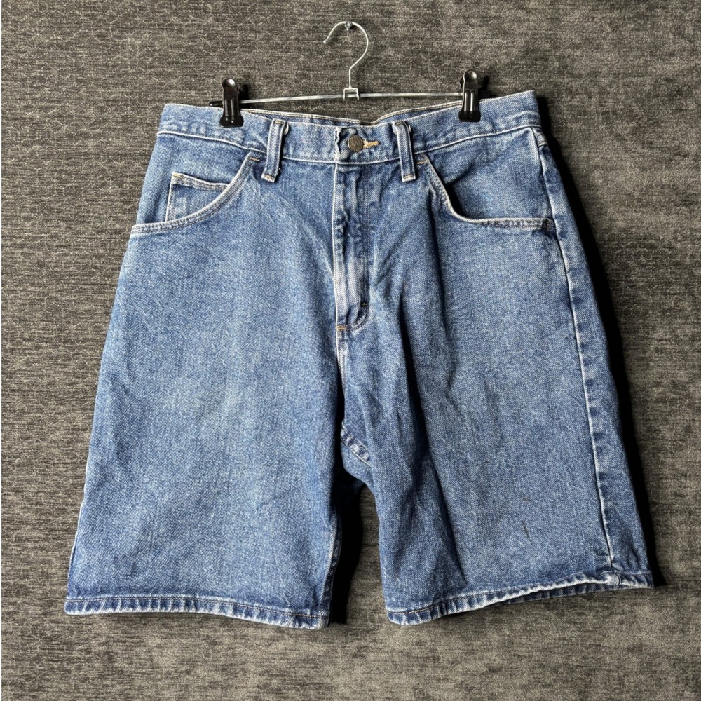 Wrangler Originals Mens Relaxed Fit Denim Shorts Size 30 Medium Wash Y2K